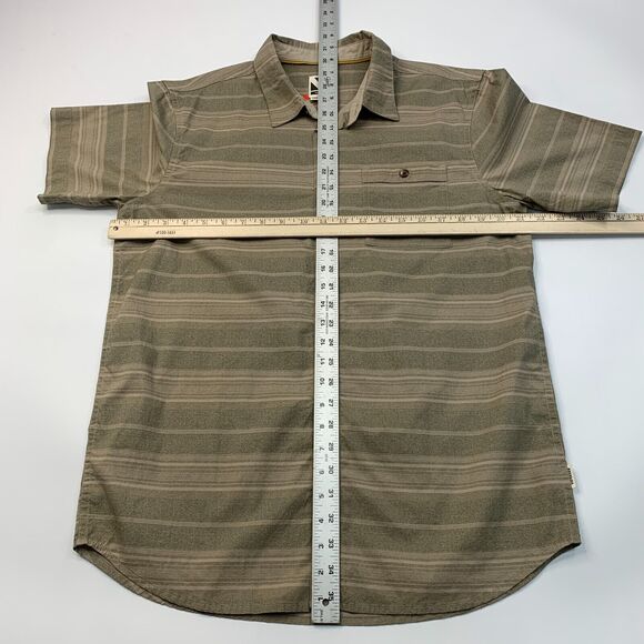 Voyager Shirt Mens M Medium Beetle Striped Button Up Stretch Woven Short Sleeve - Picture 6 of 12